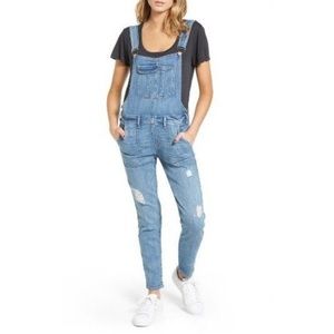 McGuire Denim Distressed Denim Ankle Overalls In Blue - Women | Size: 29